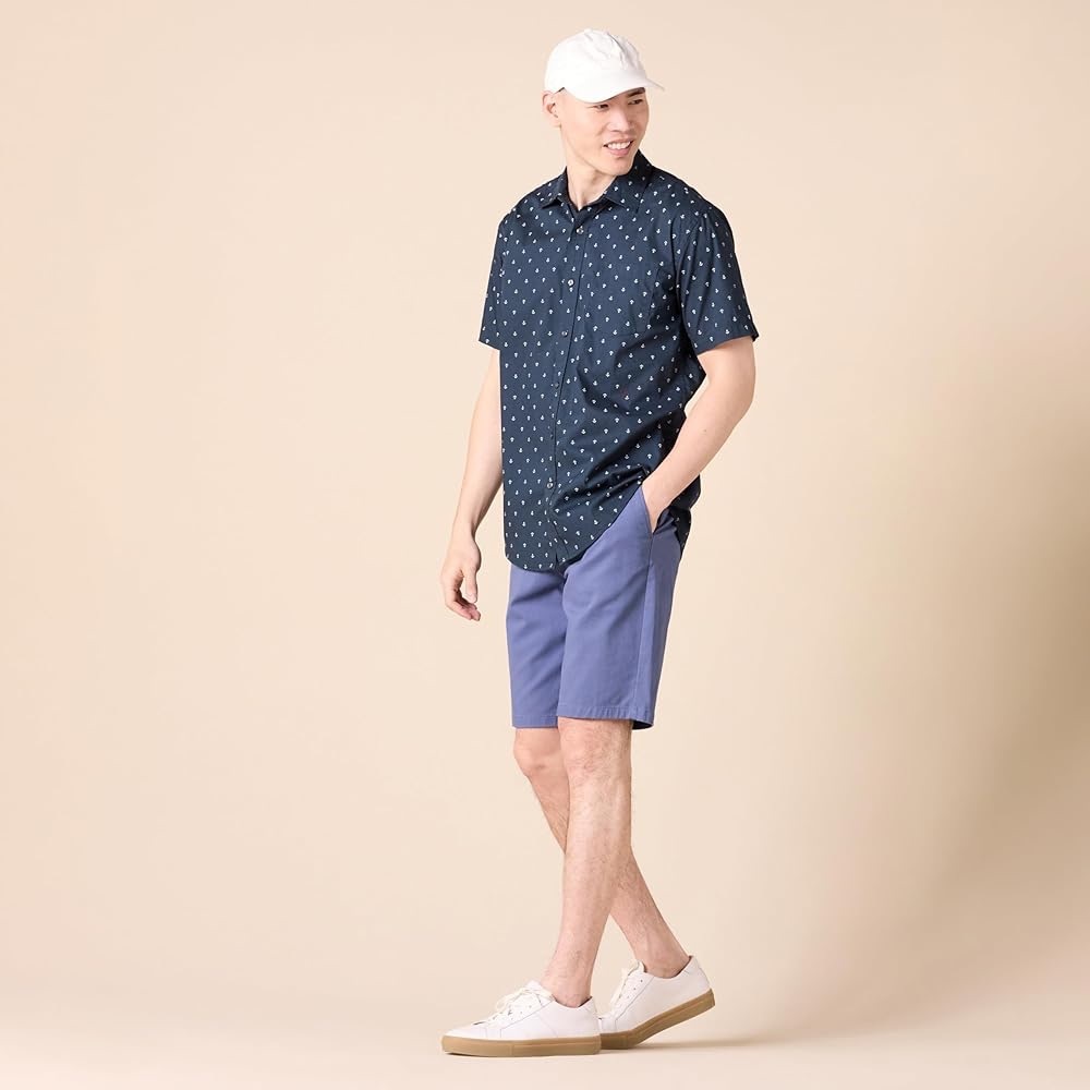 Amazon Essentials Men's Navy Patterned Nautical S… - image 2